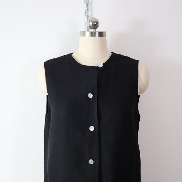 ❌SOLD❌vintage black linen lagenlook tunic top - Picture 2 of 7